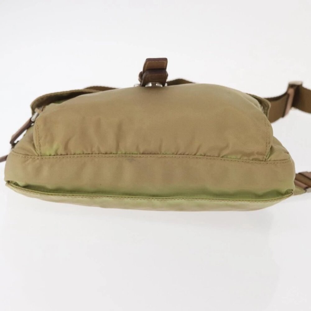 PRADA Shoulder Bag Nylon Beige Silver Auth ki6222 - Picture 6 of 15
